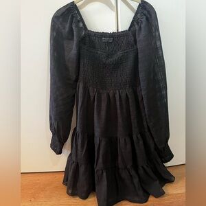 Black long sleeve mini dress